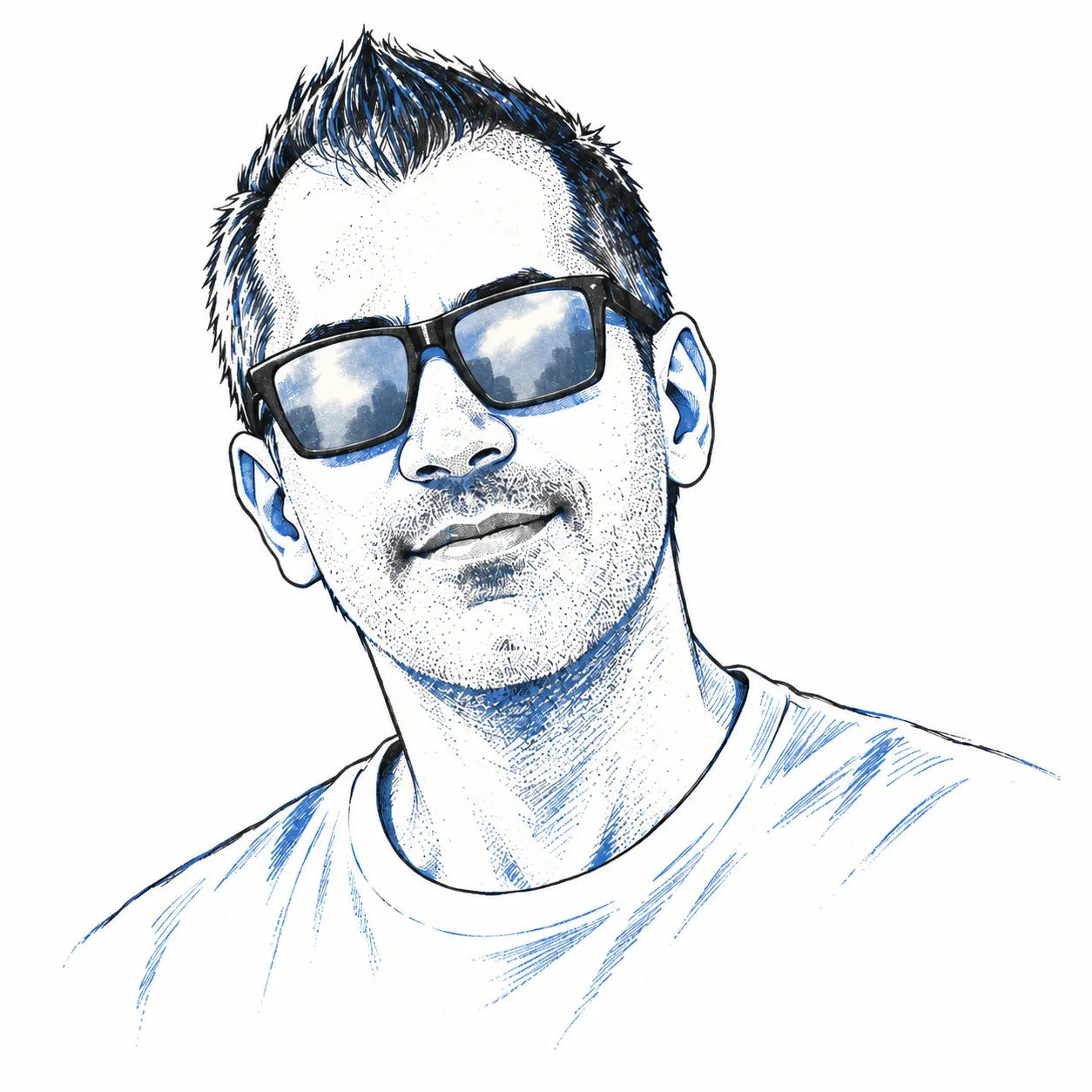 Ritratto illustrato di Manuel Leone